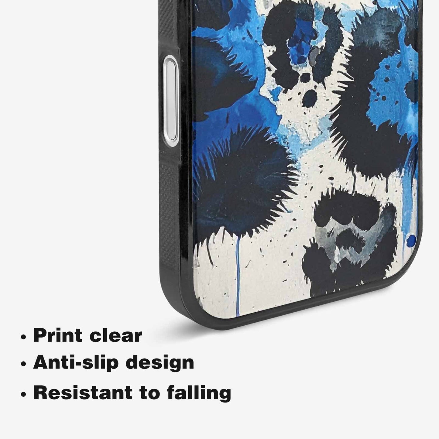 iPhone 16 Plus Case — Animal Print Black Blue Ink Animal, Custom Art Phone Cover