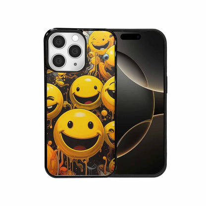iPhone 15 Pro Max Case — Melting Moon Smiley Red Splatt, Unique Phone Case Design