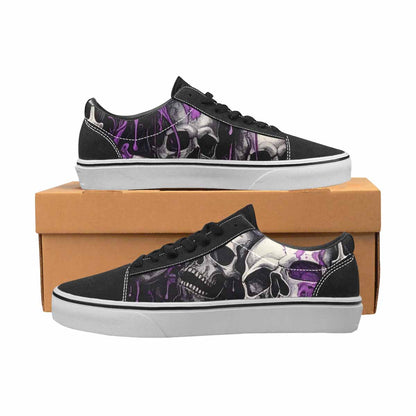 WOMEN'S Rainbow From Skull S Lace-Up Canvas Surreal Custom Shoes