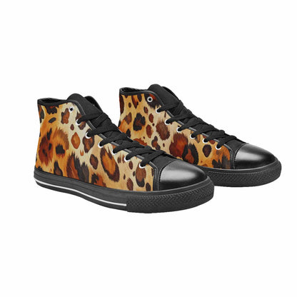 WOMEN'S Cow Animal Print High Top Canvas Wallpaper Art Shoes