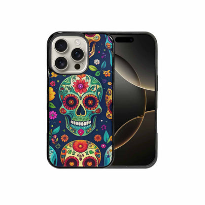 iPhone 16 Pro Case — Rainbow Sugar Skull Weave, Custom Print Case Cover