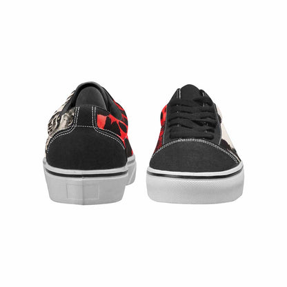 WOMEN'S Animal Print (black & Lace-Up Canvas Vivid Custom Sneakers