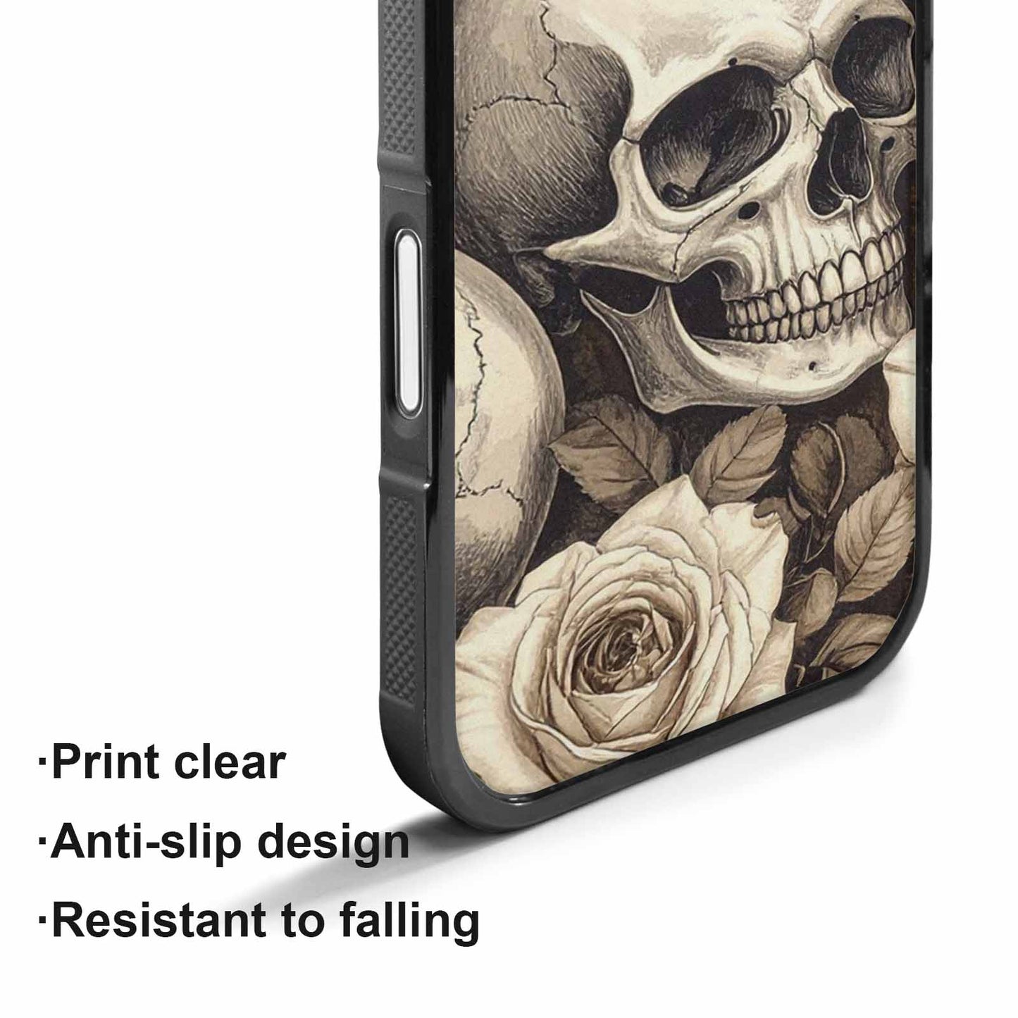 iPhone 17 Case — Seamless Repeating Pattern Of Gothic Skulls, Custom Made Phone Cover