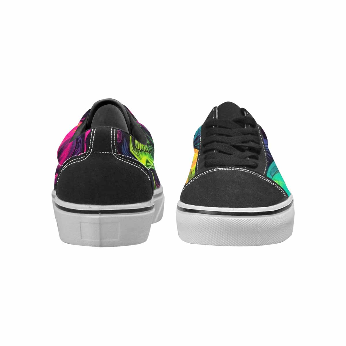 WOMEN'S Skulls - Neon Canvas Lace-Up Neon Fantasy Custom Sneakers