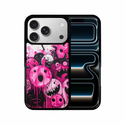 iPhone 17 Pro Case — Black Pink Ink Monsters General Cartoon, Custom Phone Case