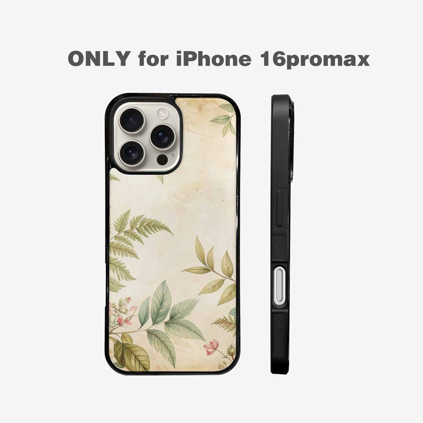 iPhone 16 Pro Max Case — Vintage Botanical Art Pattern, Custom Made Phone Cover