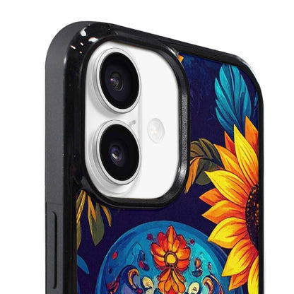 iPhone 17 Case — Sunflowers Skulls Art Seamless Gothic Skulls, Custom Art Phone Cover