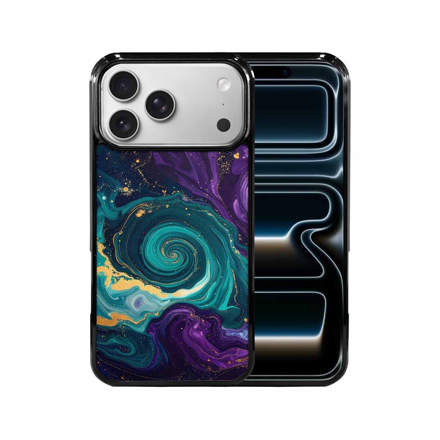 iPhone 17 Pro Max Case — Marbled Swirl Texture Blended Galaxy Space, Customized Protective Case