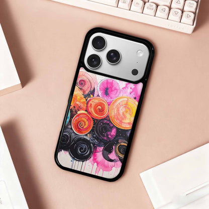 iPhone 17 Pro Case — Tie Dye Swirls Black Pink Tie, Custom Designed Case Cover