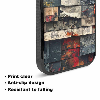 iPhone 15 Plus Case — Distressed Grunge Texture Pattern Hundreds Of, Custom Designed Case Cover