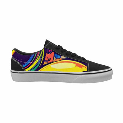MEN'S Alien Ufo Cartoon Canvas Lace-Up Wallpaper Art Custom Sneakers