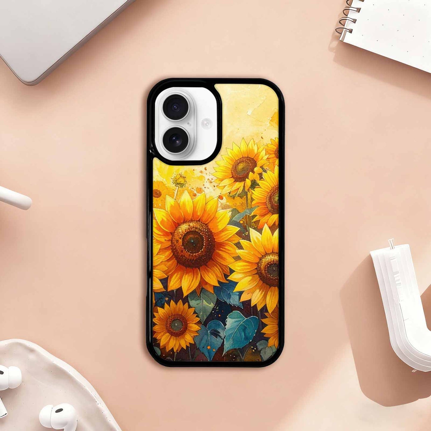 iPhone 17 Case — Full Color Vibrant Sunflower Floral, Custom Phone Case