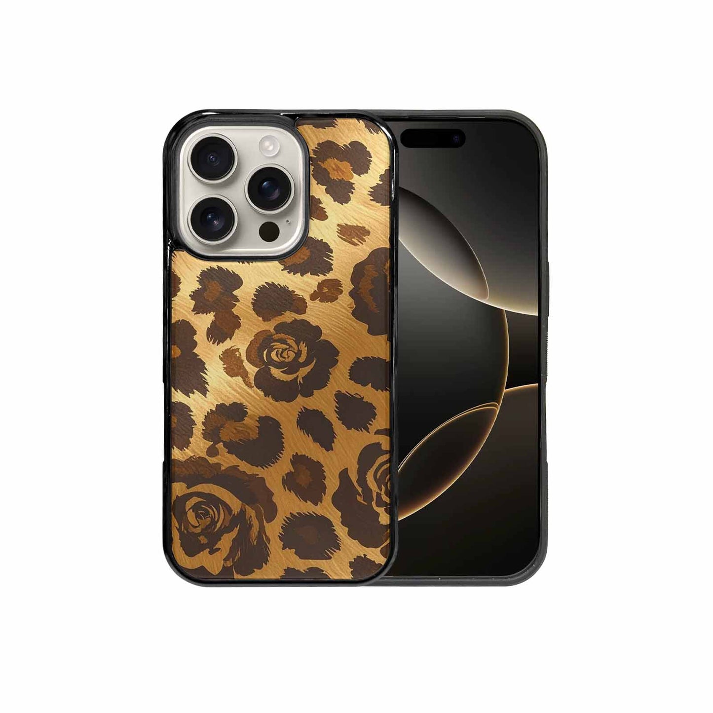 iPhone 16 Pro Case — Classic Leopard Print Warm Golden Tan, Personalized Phone Case