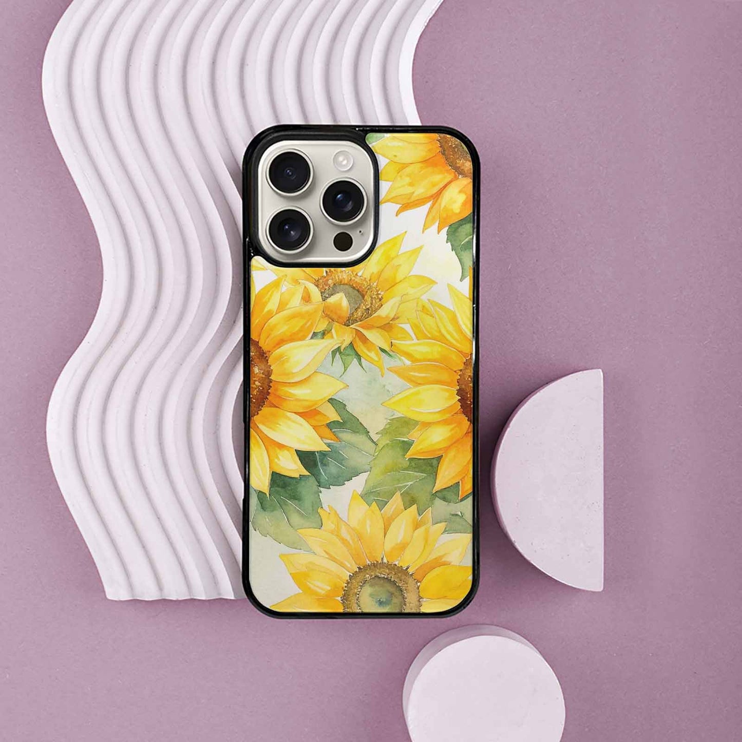 iPhone 16 Pro Max Case — Sunflowers Watercolor, Custom Print Case Cover