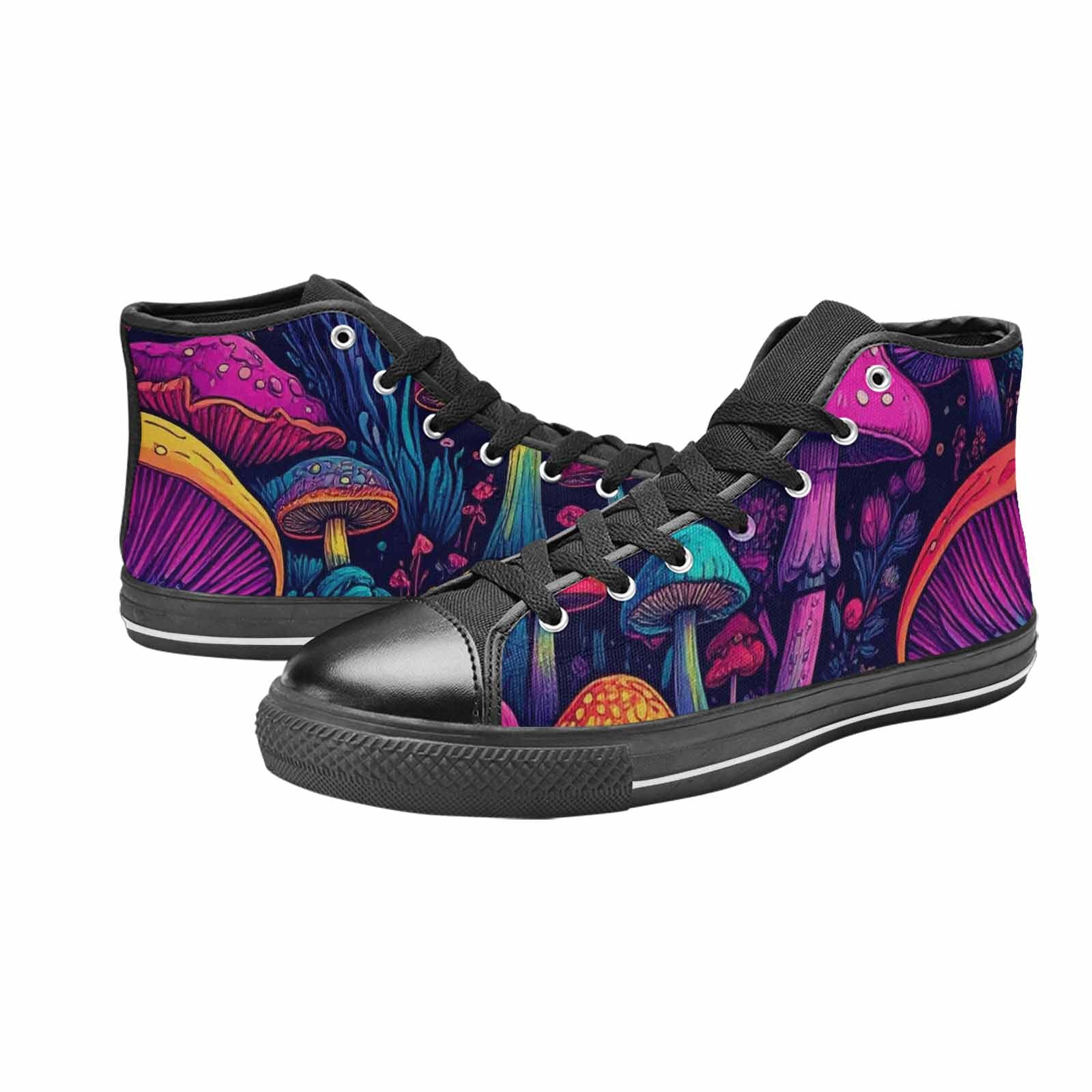 MEN'S Psychedelic Mushroom High Top Canvas Surreal Custom Shoes