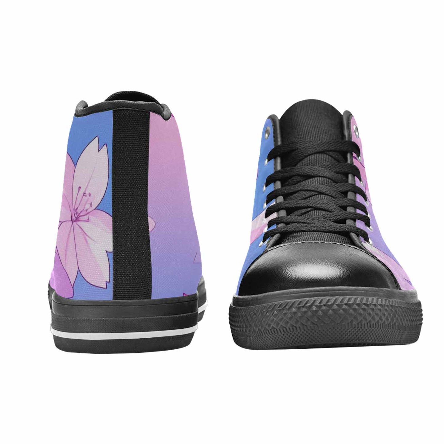 MEN'S Anime Cherry Blossom High Top Canvas Surreal Custom Shoes