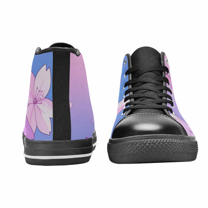 MEN'S Anime Cherry Blossom High Top Canvas Surreal Custom Shoes