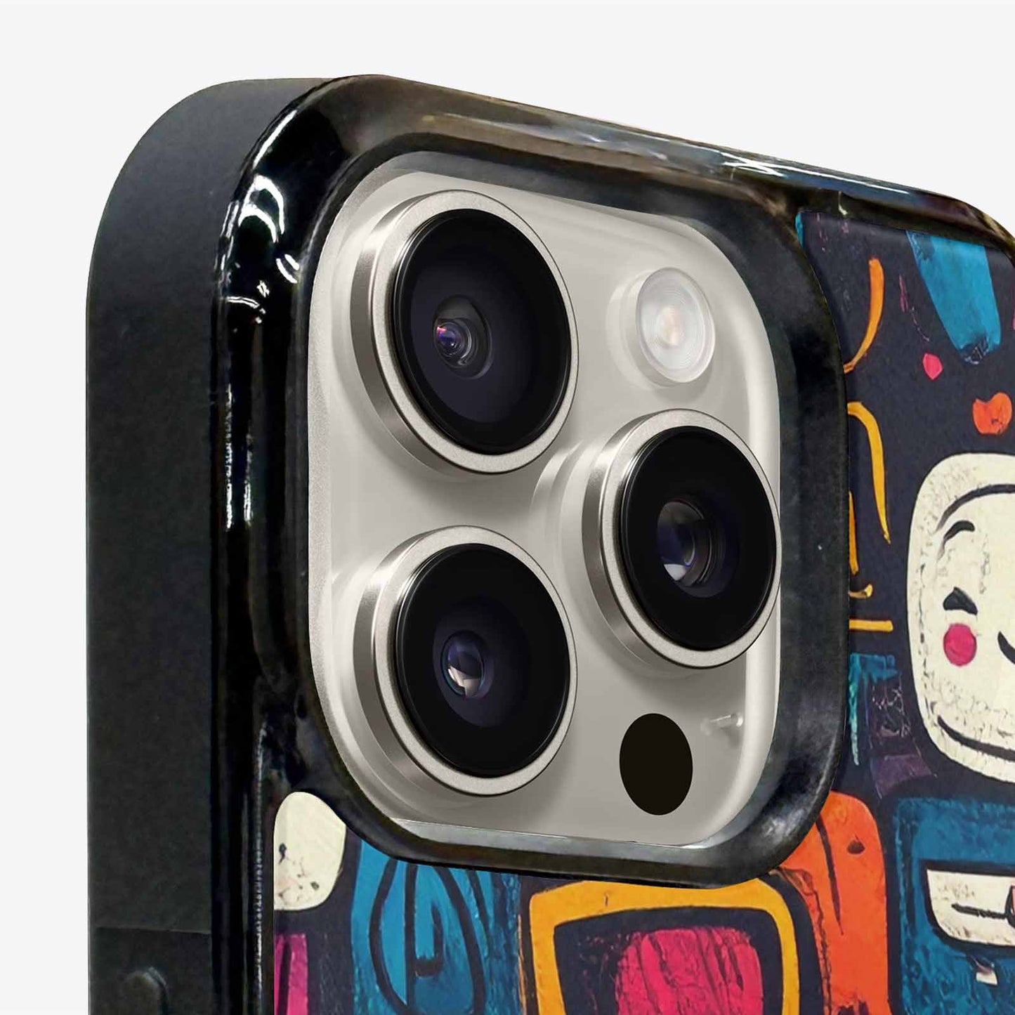 iPhone 15 Pro Max Case — Hand Drawn Icon Doodle Pattern Hundreds, Unique Phone Case Design