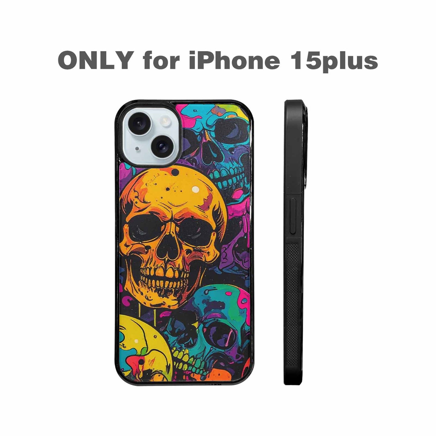 iPhone 15 Plus Case — 1000s Of Skulls Digital Camo Drip, Custom Print Case Cover