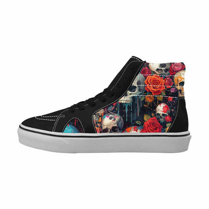 MEN'S Skulls Roses Melting Skulls High Top Canvas Y2K Custom Shoes