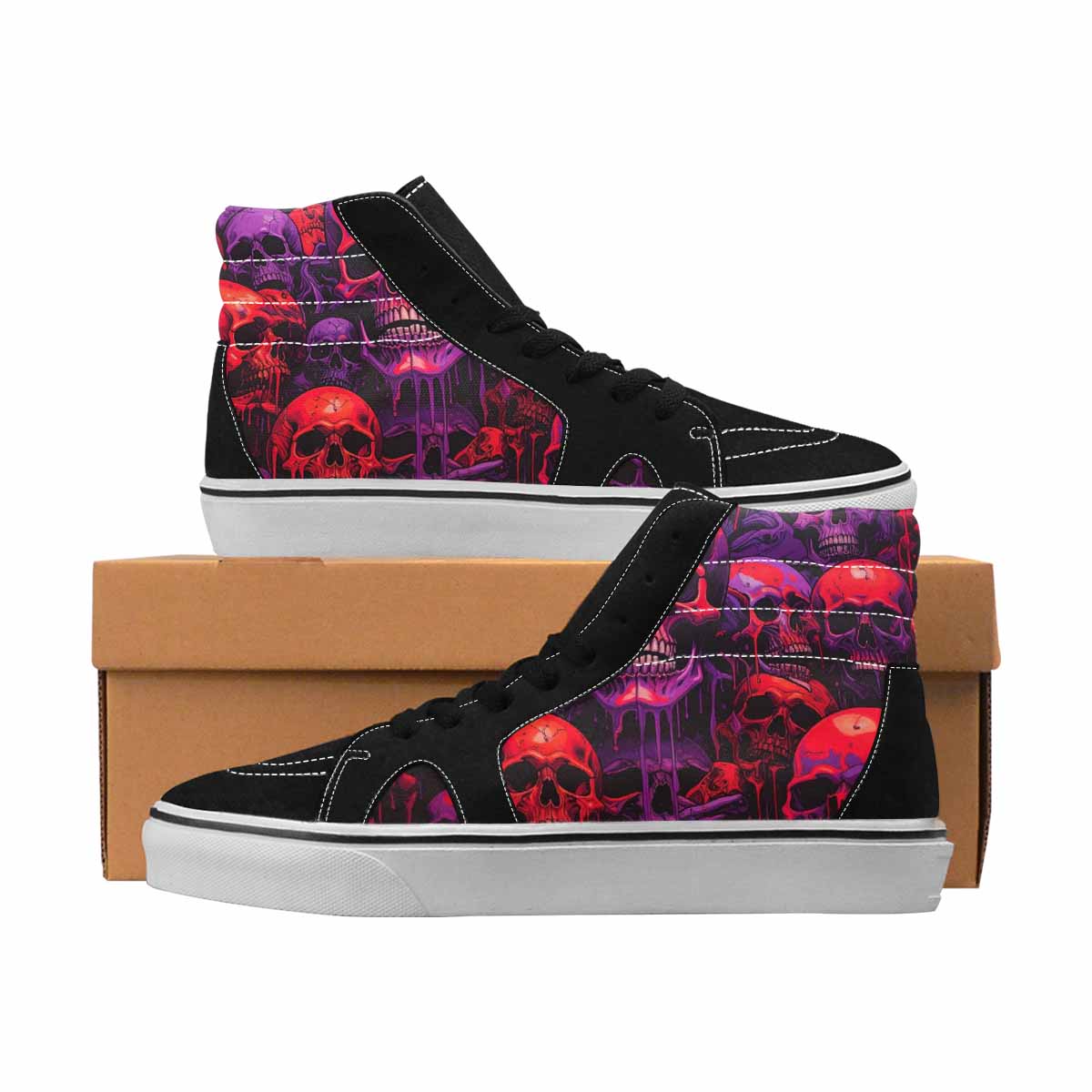 MEN'S Skulls High Top Canvas Graphic Print Melting Art Original Art Sneakers