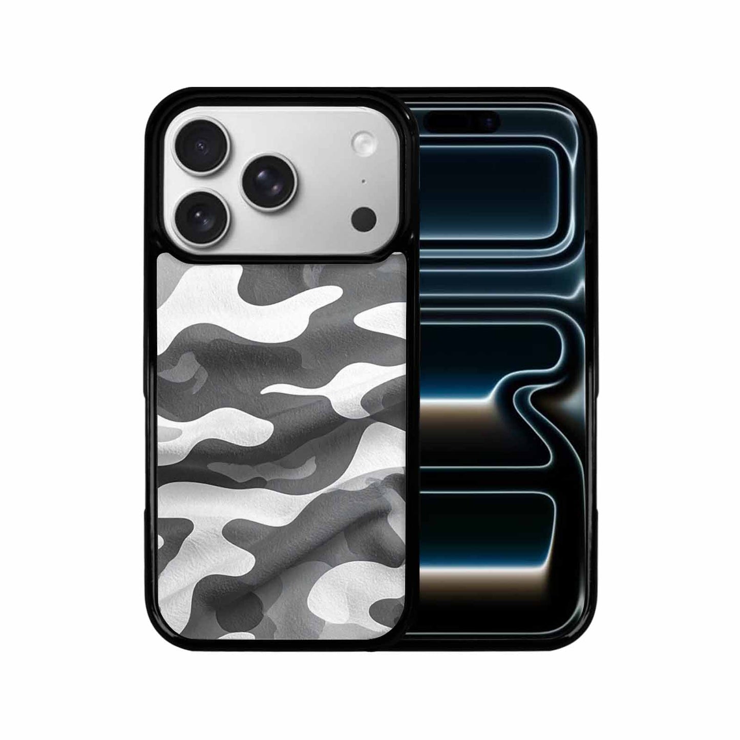 iPhone 17 Pro Case — Grey Camo Print Camo, Custom Made Phone Cover