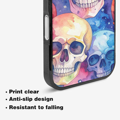 iPhone 16 Plus Case — Kulls Watercolor Skulls Small Skull Pattern, Custom Art Phone Cover