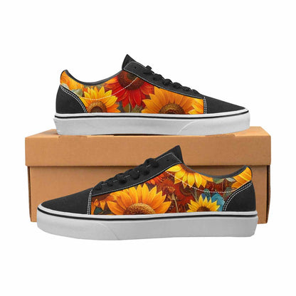 WOMEN'S Sunflower Burst Lace-Up Canvas Neon Fantasy Custom Shoes