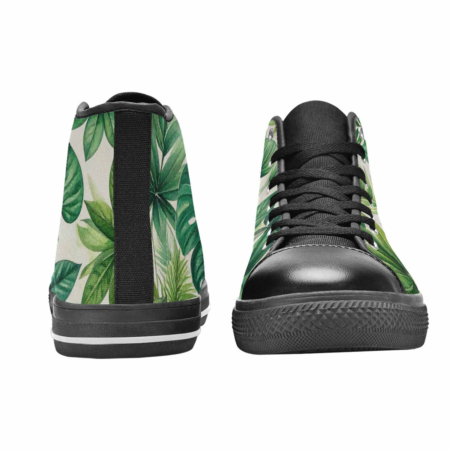 WOMEN'S Seven-Point Palmate Leaf High Top Canvas Cottagecore Custom Sneakers