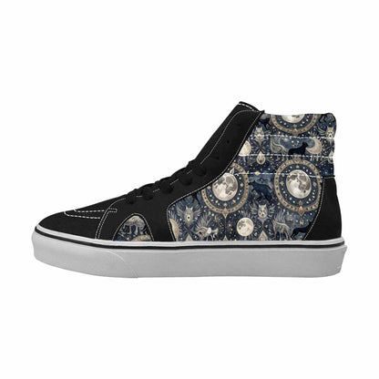 WOMEN'S Wolves Everywhere Collage High Top Canvas Wallpaper Art Shoes