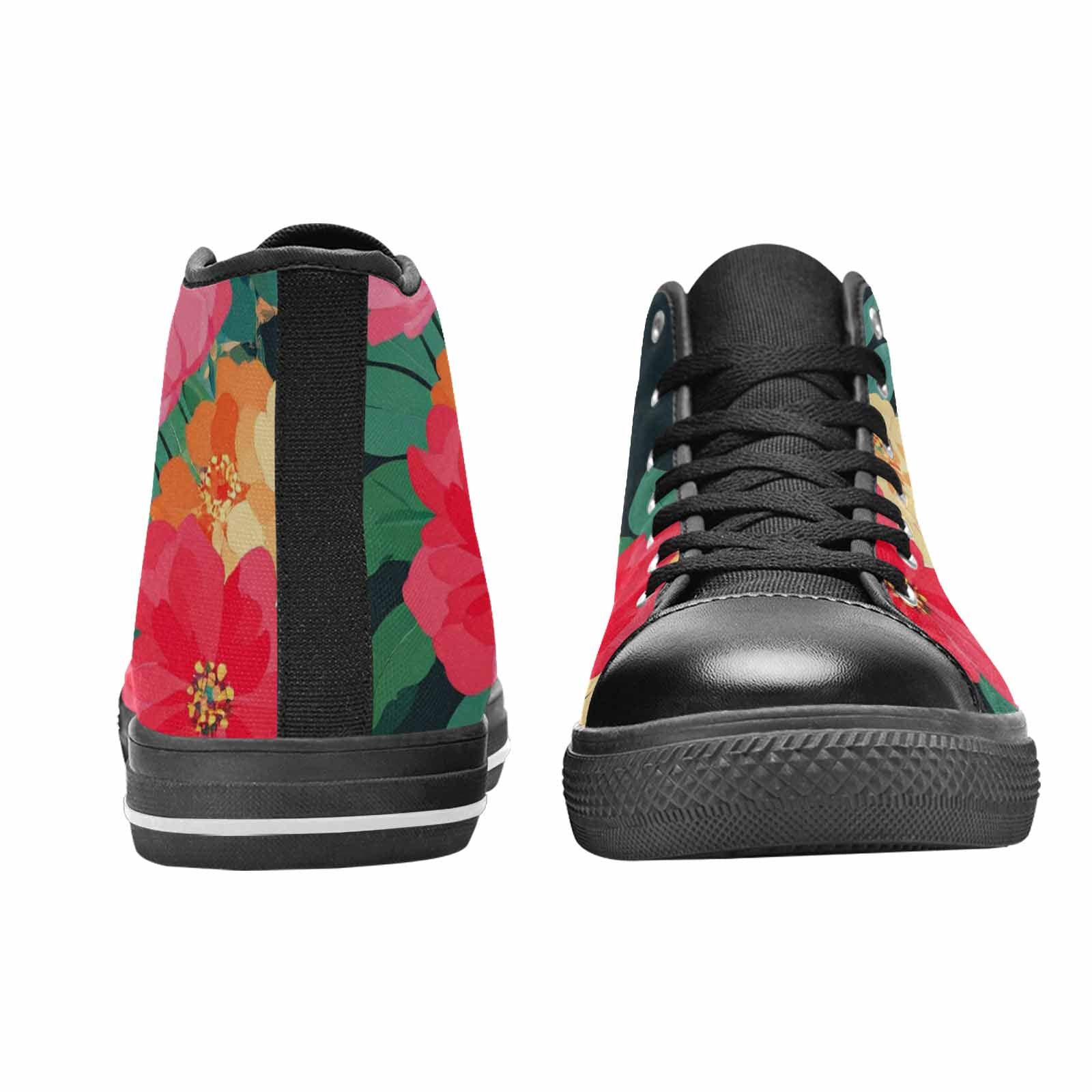 MEN'S Floral Snake Print High Top Canvas Wallpaper Art Custom Sneakers