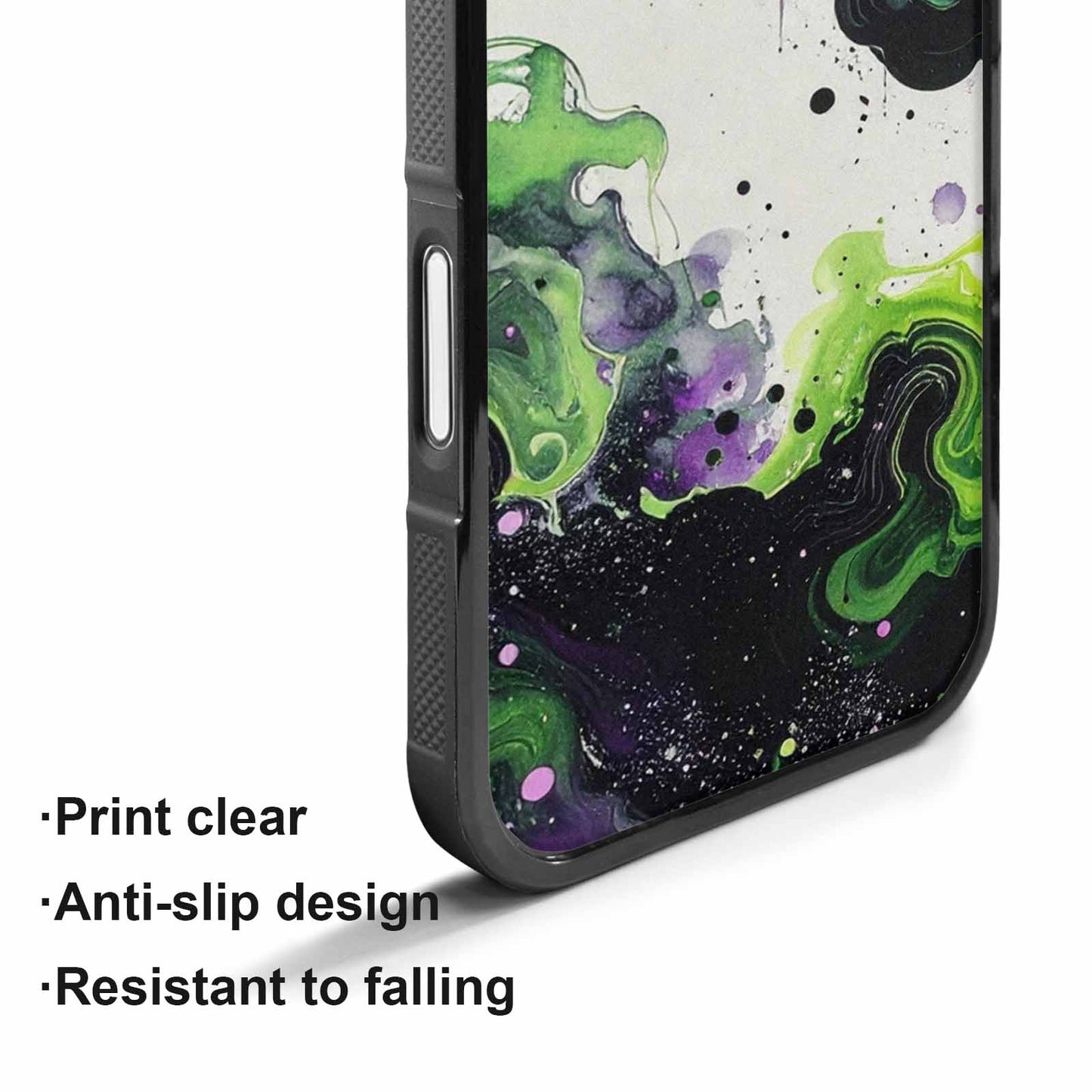 iPhone 17 Case — Black &amp; Green Ink Galaxy Space, Original Design Phone Case