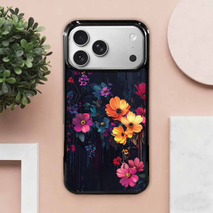 iPhone 17 Pro Max Case — Shadowy Glitch Floral Pattern Floral, Customized Protective Case