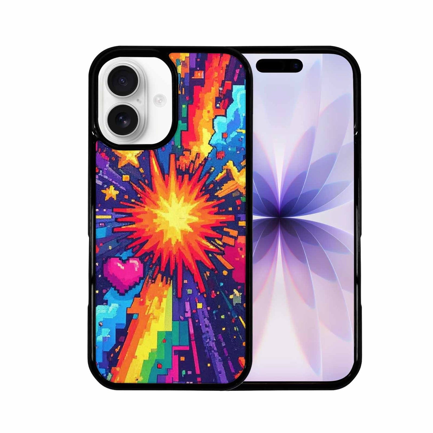 iPhone 17 Case — Pixel Art Bit Burst Original Art, Unique Phone Case Design