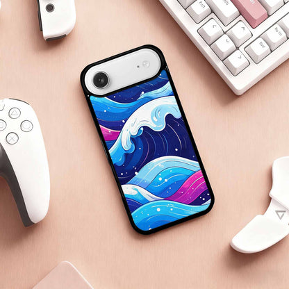 iPhone 17 Air Case — Glossy Winter Wave Seamless Cartoon Cute, Custom Print Case Cover
