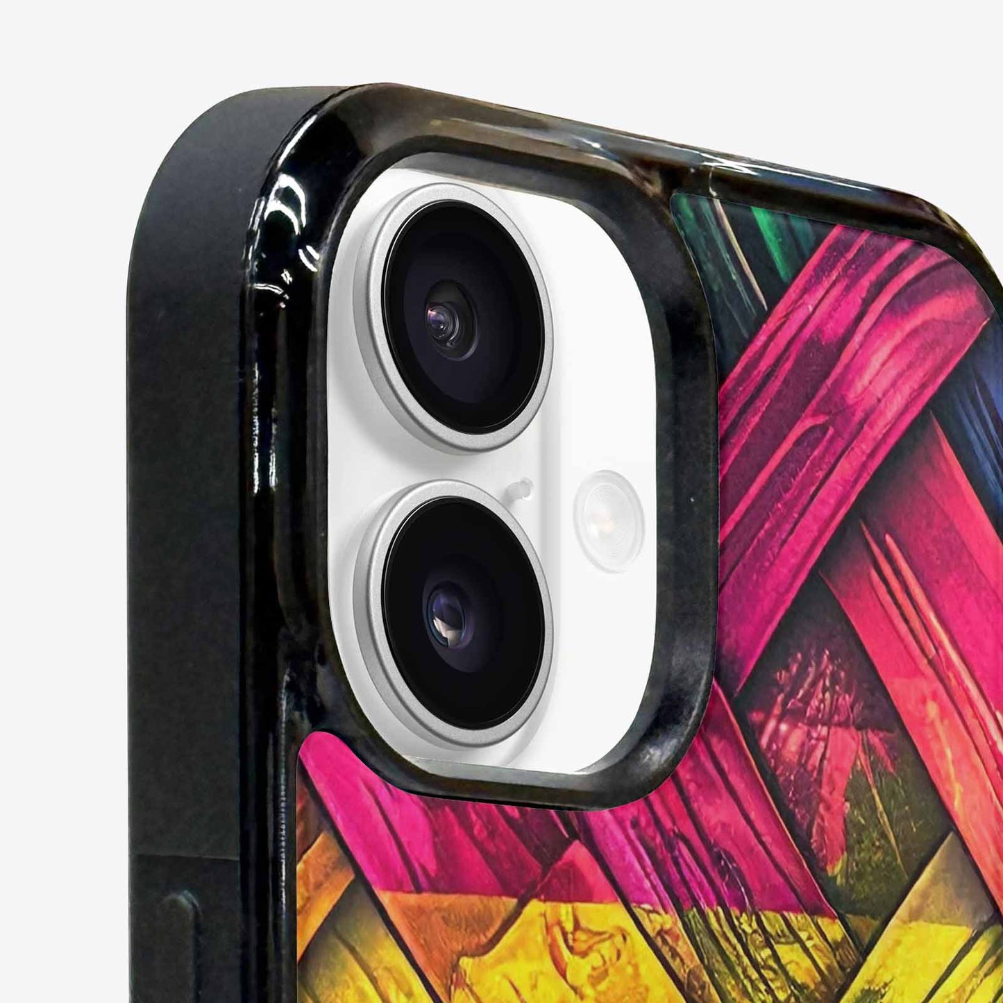 iPhone 16 Plus Case — Polysexual Flag Color Theme Small Rainbow, Custom Made Phone Cover