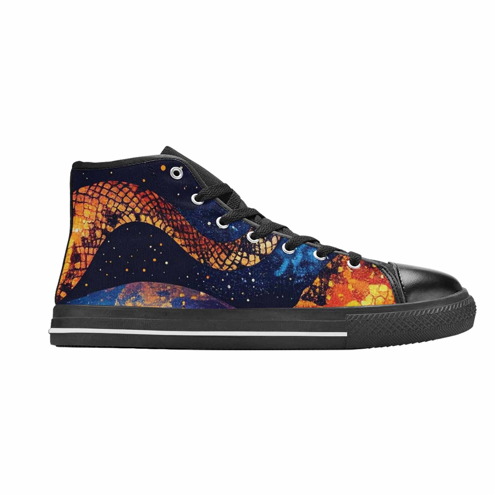 MEN'S Galaxy Snake Print High Top Canvas Y2K Custom Sneakers