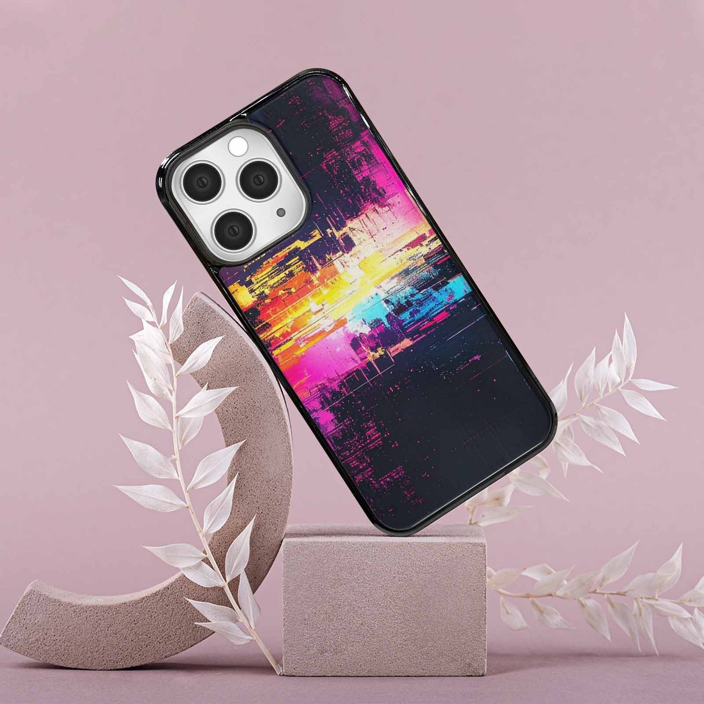 iPhone 15 Pro Max Case — Glitch Dark Art Seamless Pattern Vibrant, Original Design Phone Case