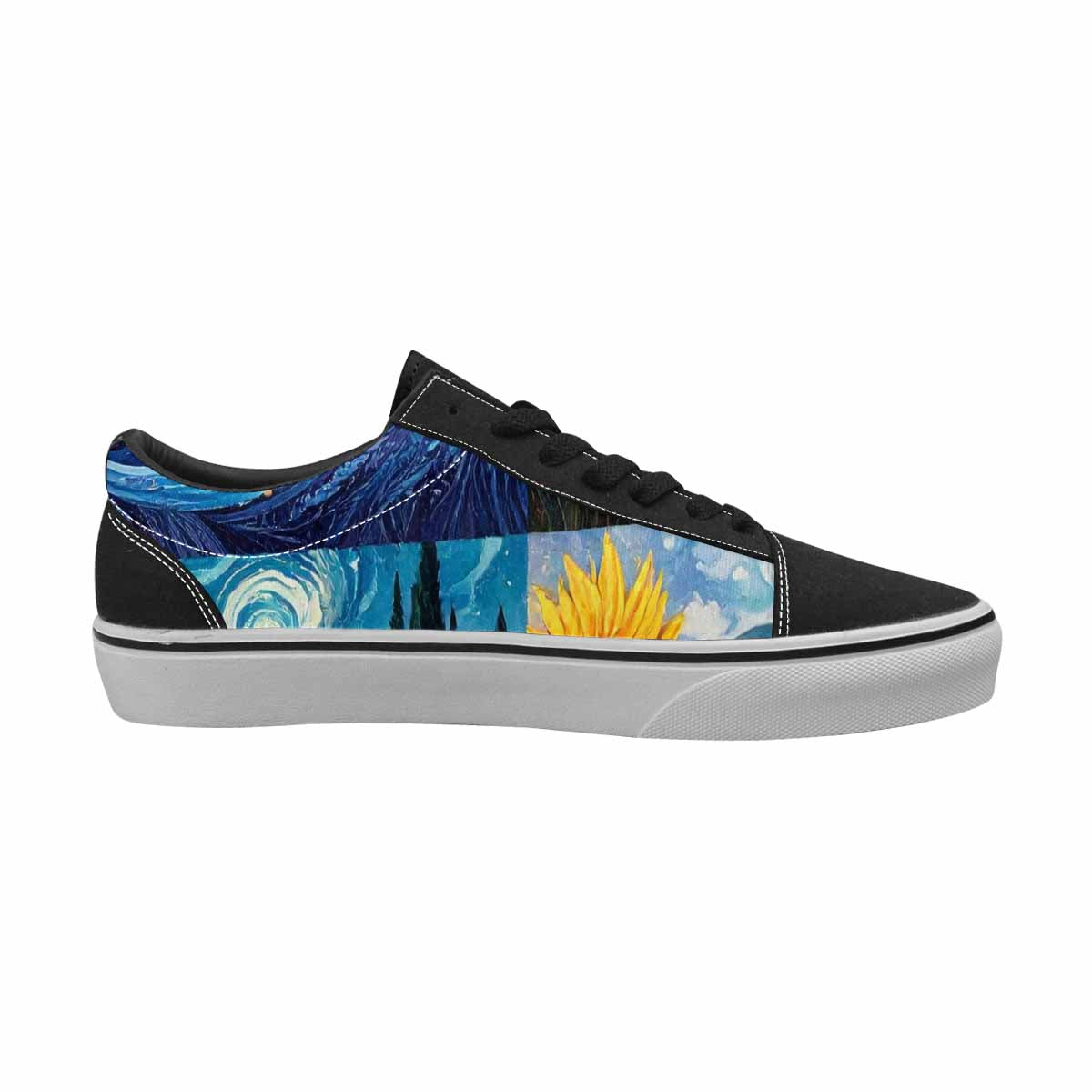 WOMEN'S Van Gogh-Style Swirl Canvas Lace-Up Y2K Custom Sneakers