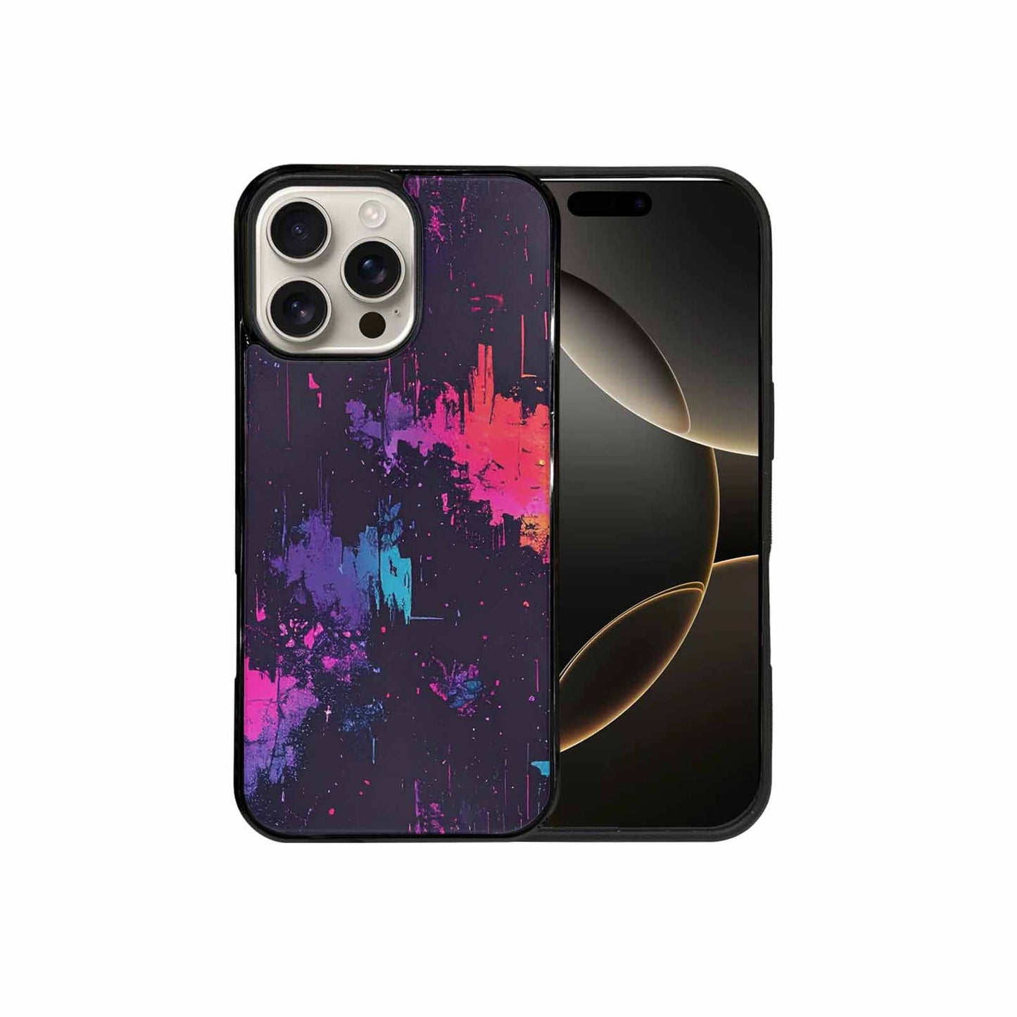 iPhone 16 Pro Max Case — Glitch Dark Art Seamless Pattern Vibrant, Customized Protective Case