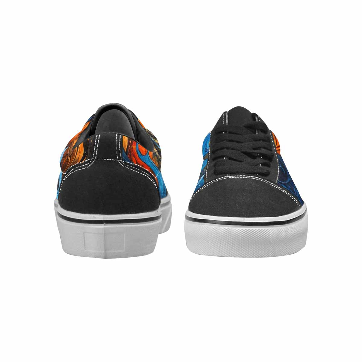 WOMEN'S Flame Burst Lace-Up Canvas Wallpaper Art Custom Sneakers