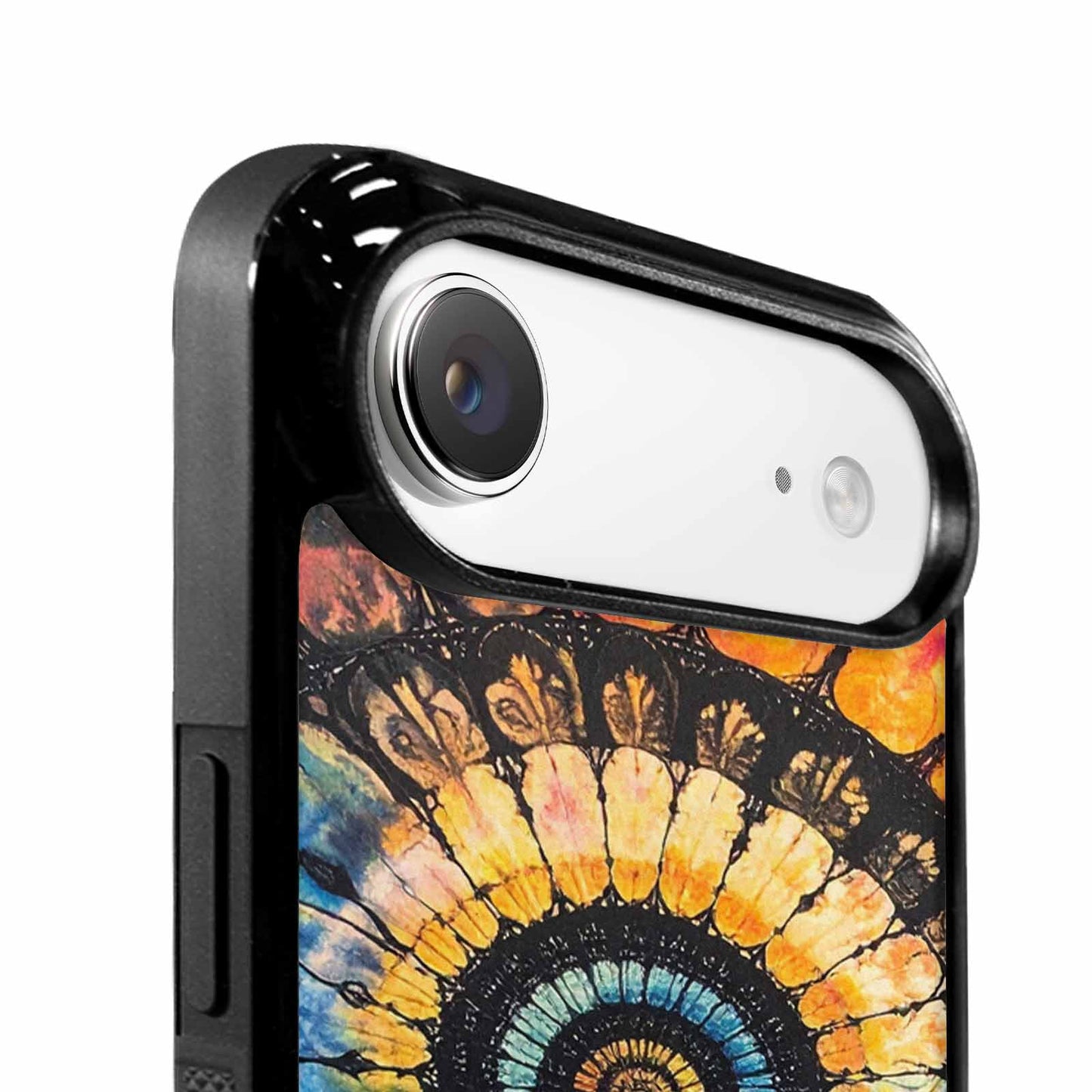 iPhone 17 Air Case — Tie Dye Swirls Black Blue Tie, Original Design Phone Case