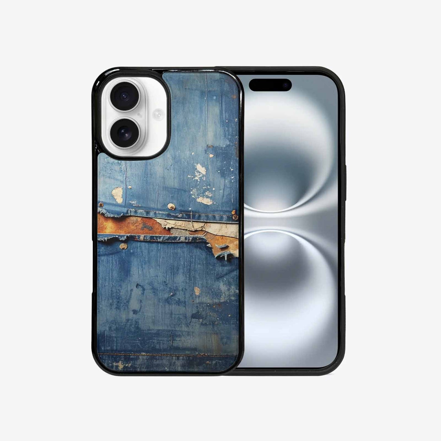 iPhone 16 Case — Denim Distressed Textures Print Edge To, Original Design Phone Case