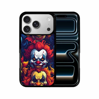 iPhone 17 Pro Case — Evil Clowns Heads Faces Overlapping Cartoon, Custom Art Phone Cover