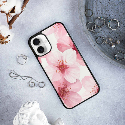 iPhone 16 Plus Case — Japanese Cherry Blossom Pattern Sakura Flowers, Custom Printed Phone Case