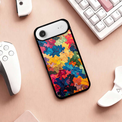 iPhone 17 Air Case — Camo Patches Full Color Vibrant Camo, Personalized Phone Case
