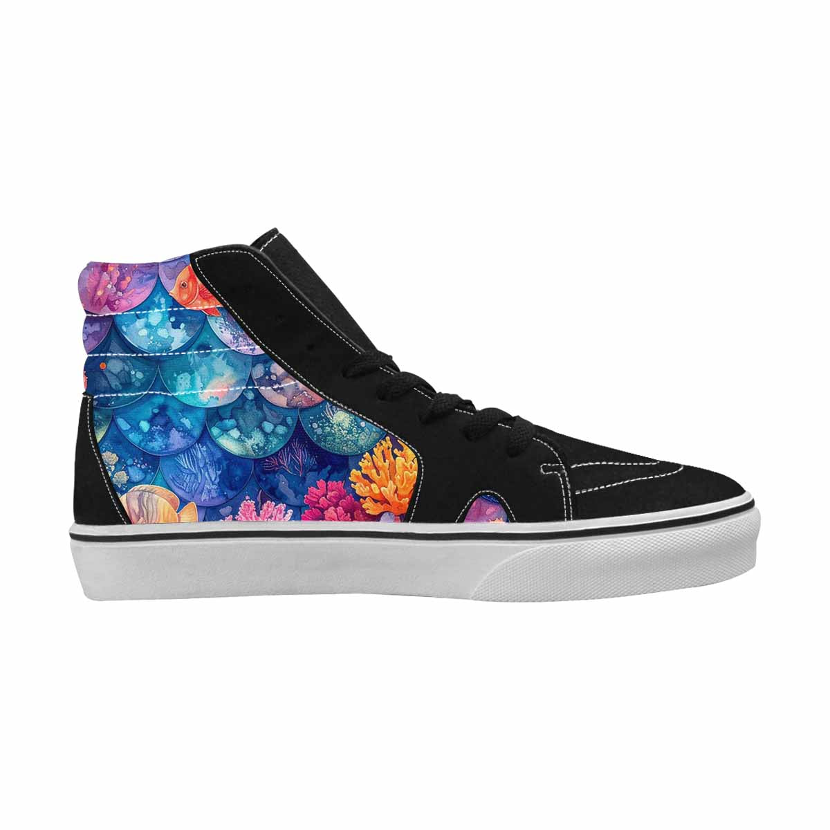 WOMEN'S Fish Scale Coral High Top Canvas Vivid Sneakers
