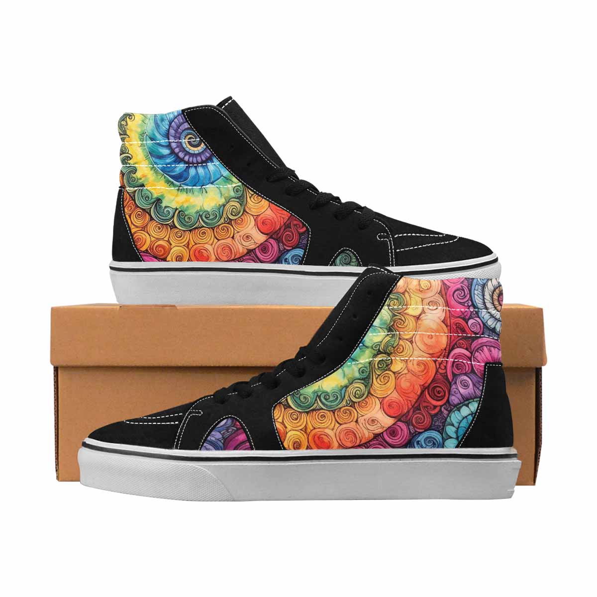 MEN'S Tie Dye High Top Canvas Custom Design Aesthetic Custom Sneakers