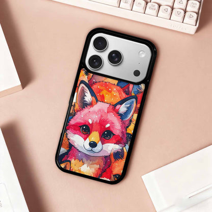iPhone 17 Pro Case — Watercolor Kawaii Fox Faces Watercolor Abstract, Custom Designed Case Cover