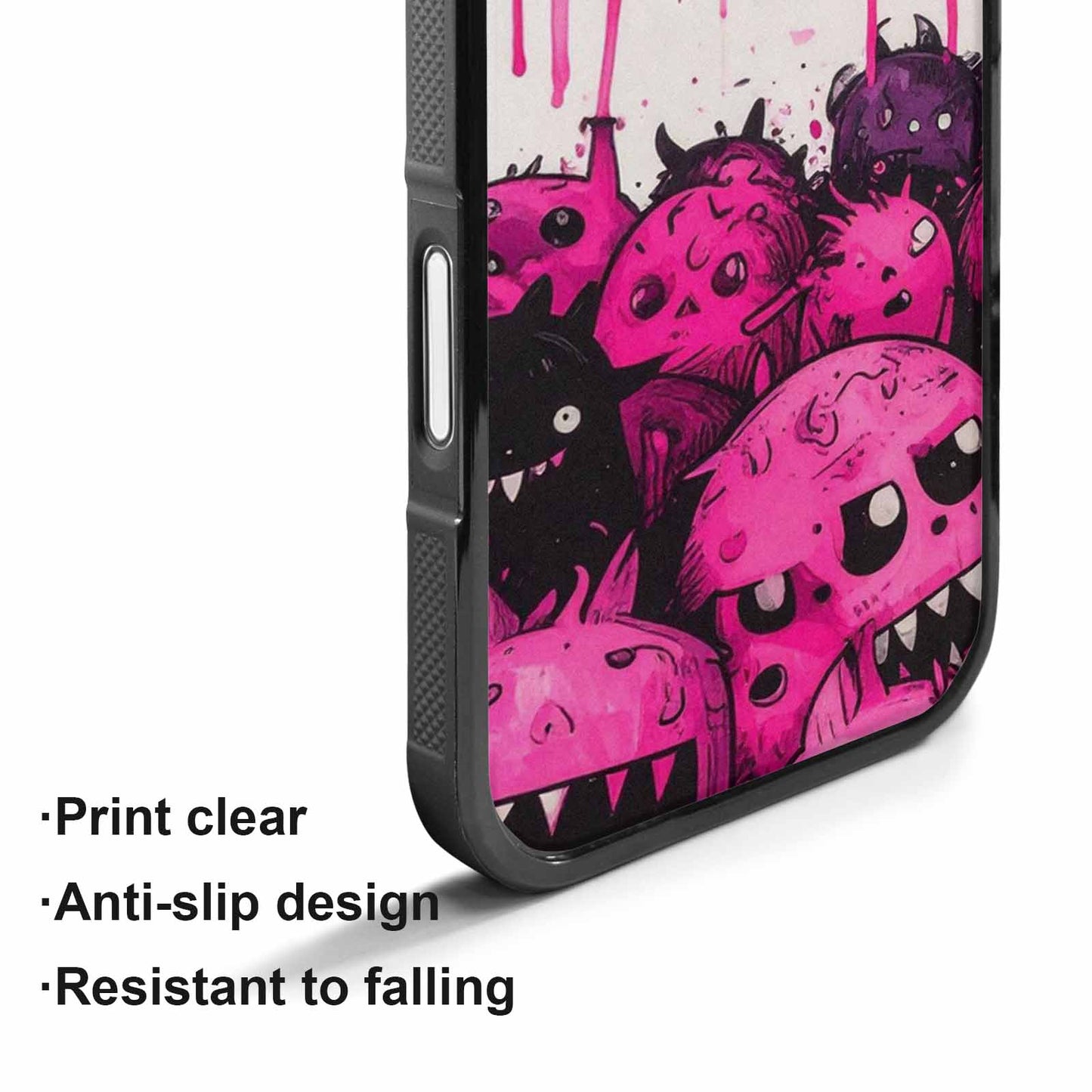 iPhone 17 Case — Black &amp; Pink Ink Cartoon Cute, Personalized Phone Case